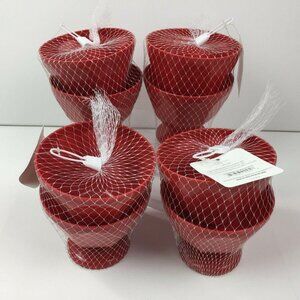 Red Kitchen Set of 8 Plastic 17oz Ice Cream Sundae Bowls Dessert Picnic Pool BBQ